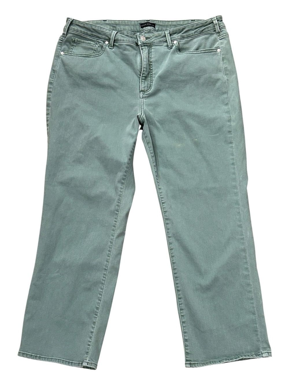 Silver Sage Green Isbister Ankle Straight Jeans